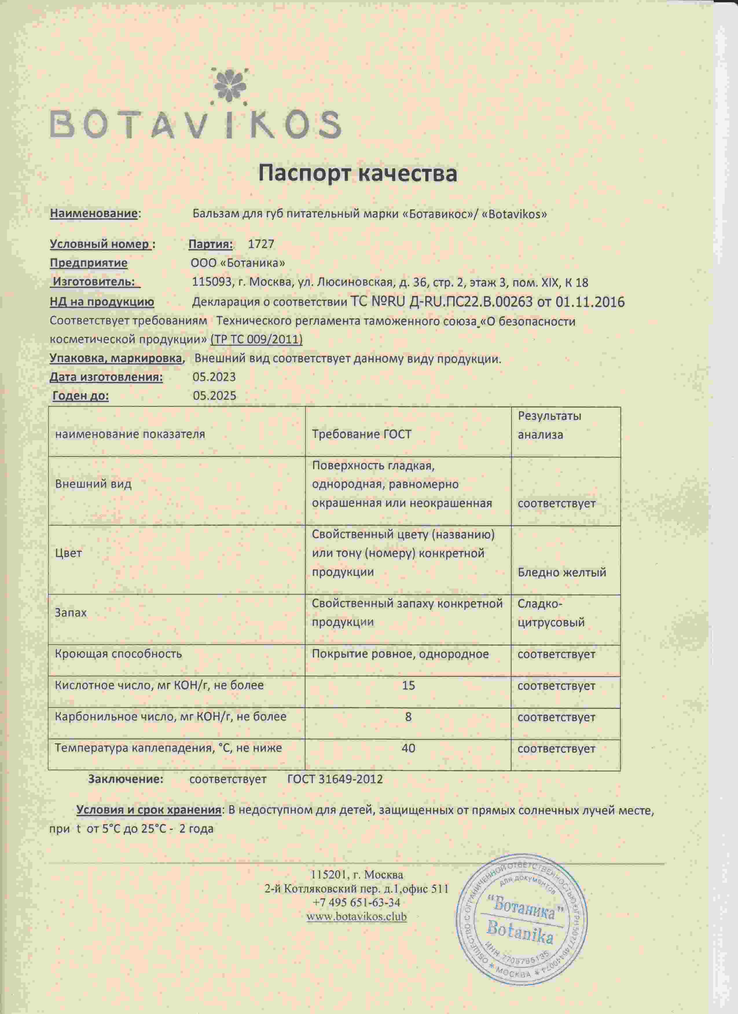 Паспорт №052023